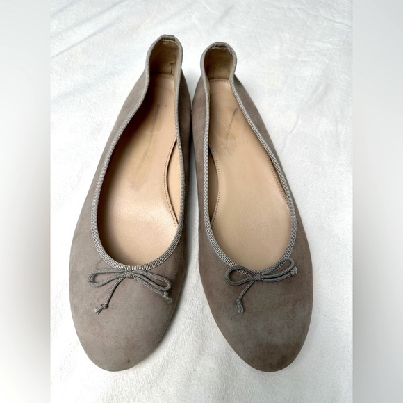 J. Crew Gray  Studded Suede Ballet Flats for Women Size 8 - Picture 2 of 8